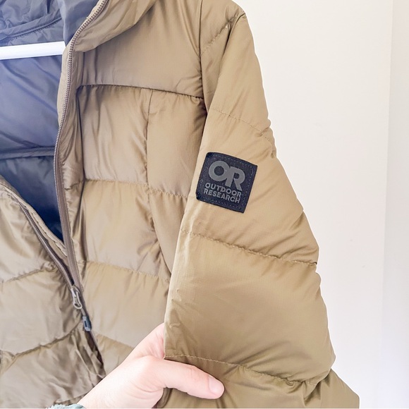 OUTDOOR RESEARCH Women's Coldfront Down Hoodie Jacket Khaki Small Lightweight - Picture 6 of 11